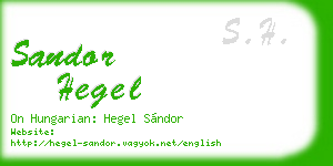 sandor hegel business card